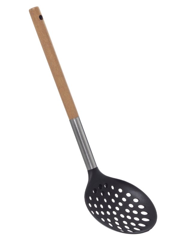 Schiumarola Nylon Legno E Acciaio Inox 34cm