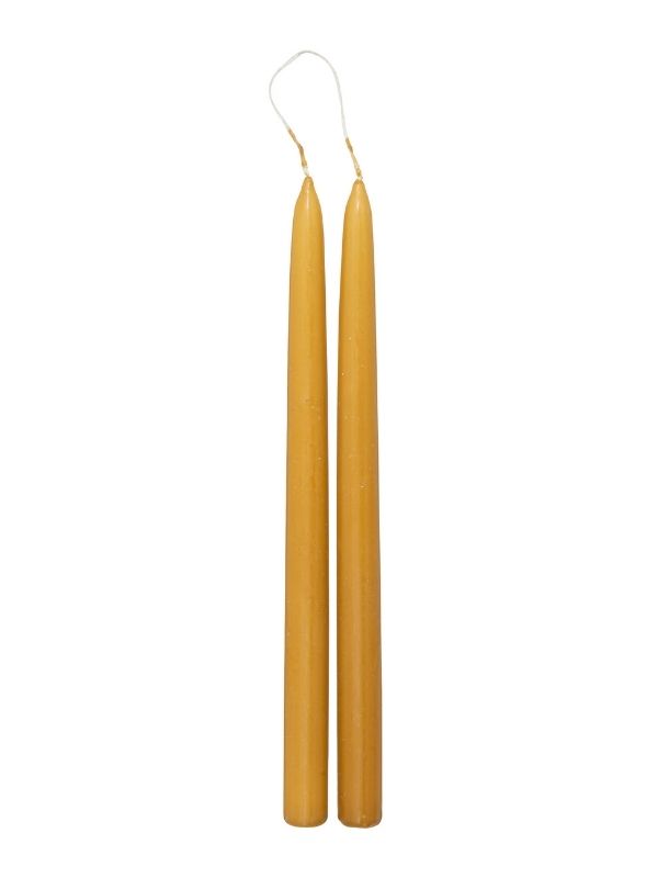 Set Di 2 Candele A Bastoncino Hugo Giallo 30Cm