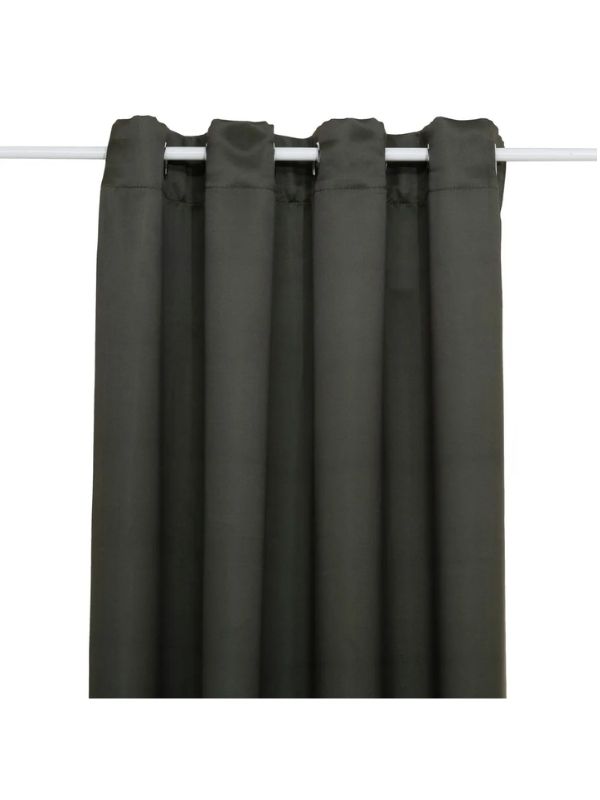 Set De 2 Rideaux Occultants Vert Kaki 135X240Cm