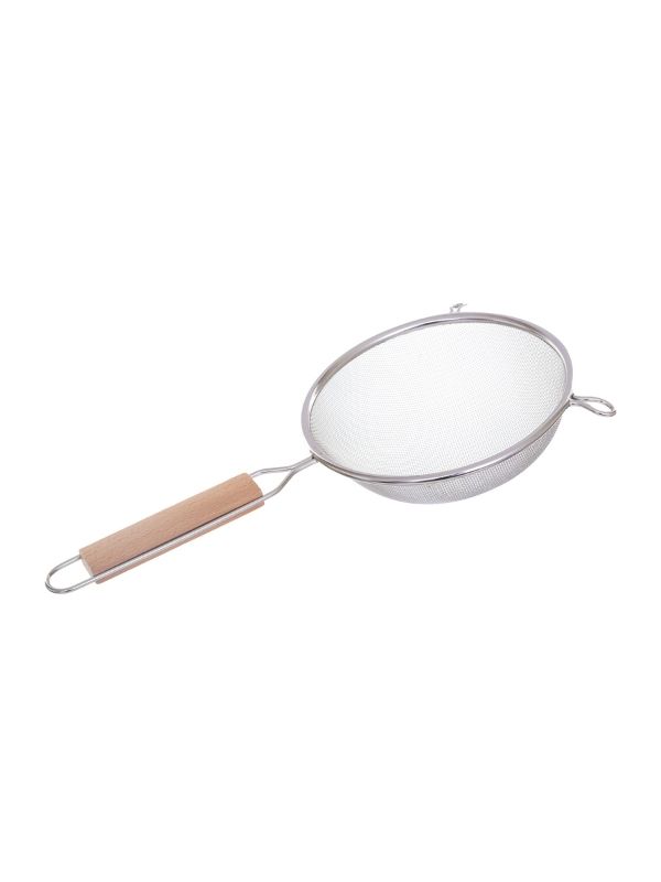 Ensemble de 3 passoires en acier inoxydable et bois