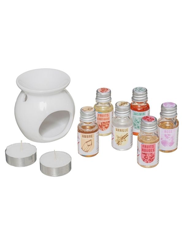 Set Di 6 Oli Profumati Kili Con Scatola In Legno 10Ml