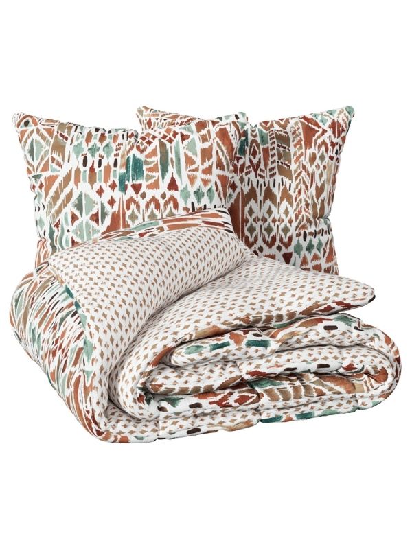 Drap De Lit Imprimé Ikat En Coton 240X220Cm