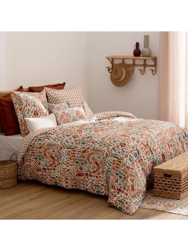 Drap De Lit Imprimé Ikat En Coton 240X220Cm