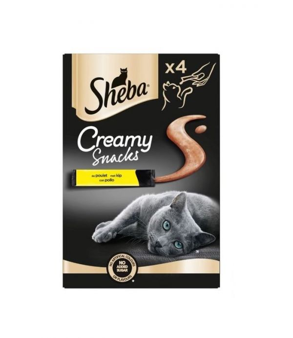 SHEBA Creamy Snacks Con Pollo 4X12G