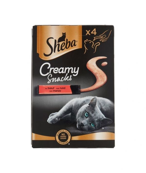 SHEBA Creamy Snacks Con Manzo 4X12G