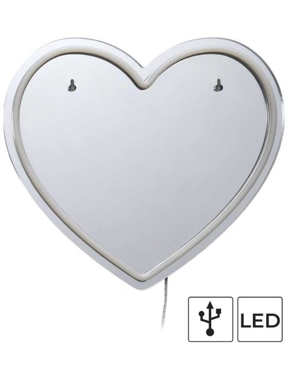 Déco Maison Miroir Led Effet Néon En Forme De Coeur 