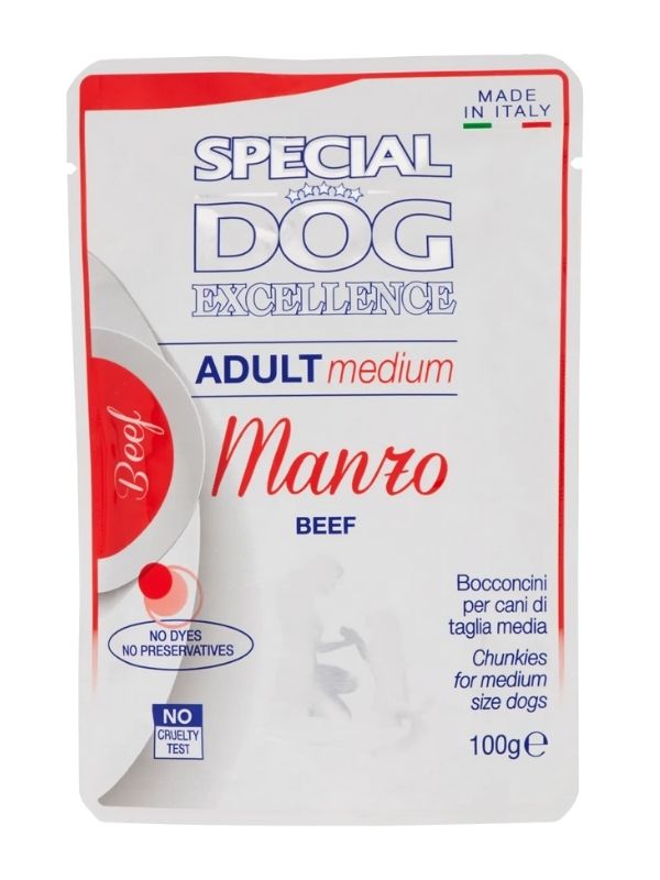 SPECIAL DOG Adult Medium Morceaux En Sauce Bœuf 100G