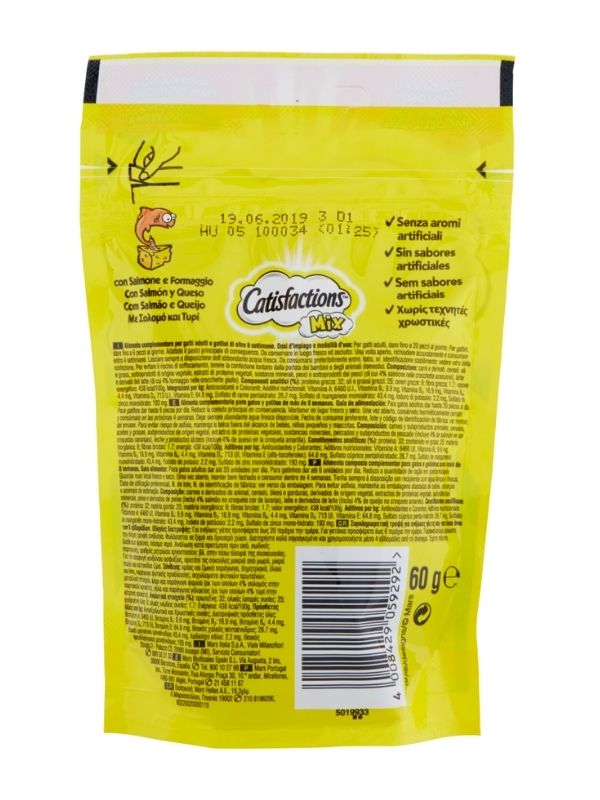 CATISFACTION Mix Snacks Saumon Et Fromage 60G