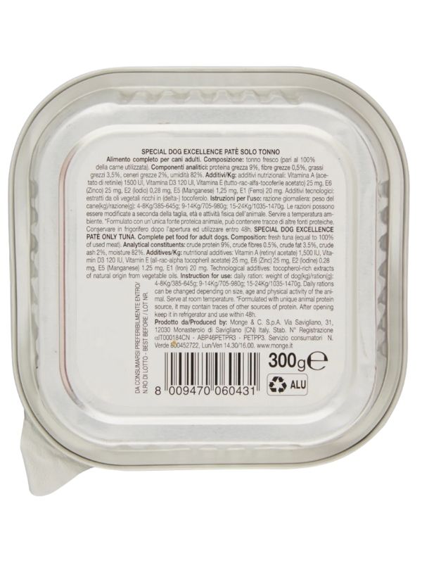 SPECIAL DOG Monoprotein Patè Thon 300G