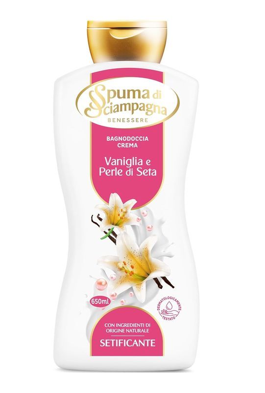 SPUMA DI SCIAMPAGNA Bagno Doccia Perle Di Seta E Vaniglia 650Ml