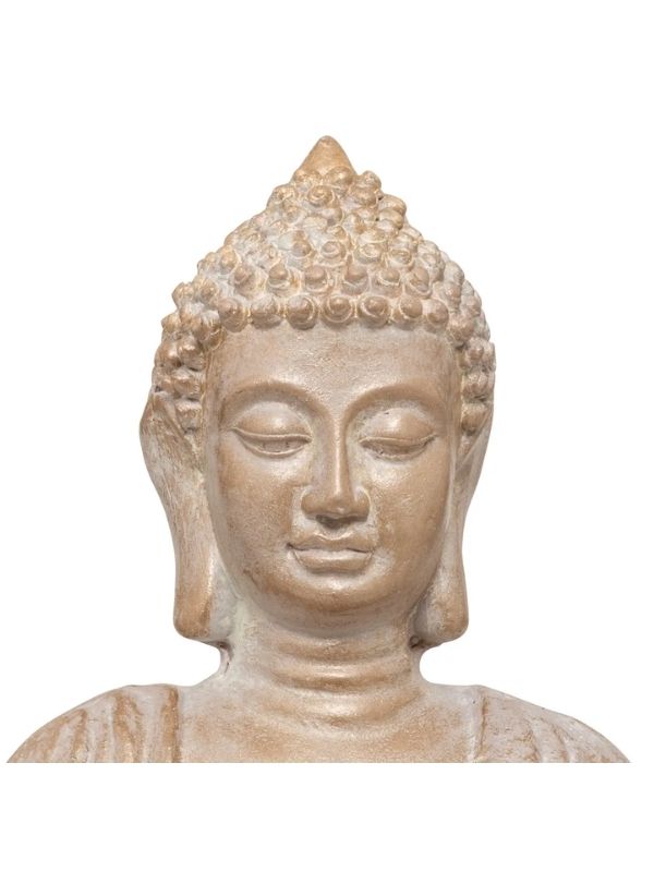 Bouddha Assis En Magnésie 25X39Cm