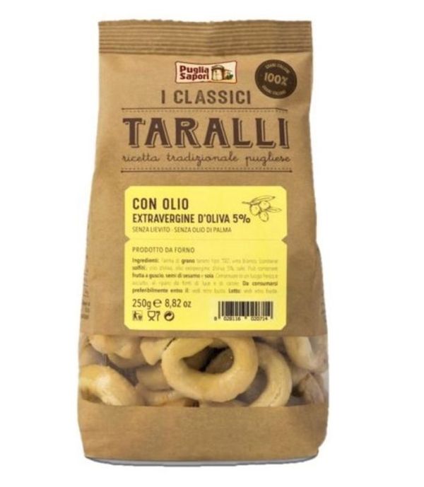 PUGLIA SAPORI Taralli Classici Con Olio Extra Vergine D'Oliva 250G