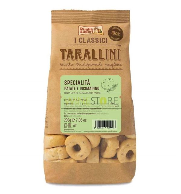 PUGLIA SAPORI Tarallini Classiques Pommes De Terre Et Romarin 200G