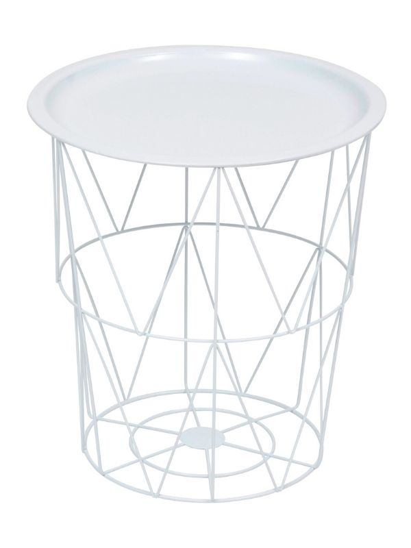 Table Basse Déco Kumi En Métal Blanc 40X37Cm
