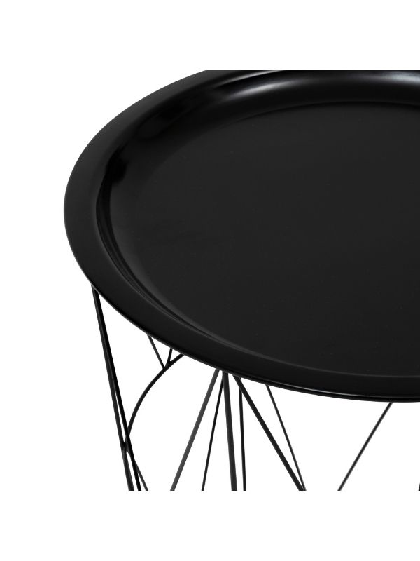 Table Basse Déco Kumi En Métal Noir 40X37Cm