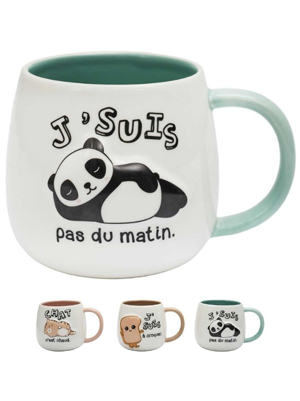 Tazza Kawaii In Rilievo In Ceramica 40Cl - Assortito