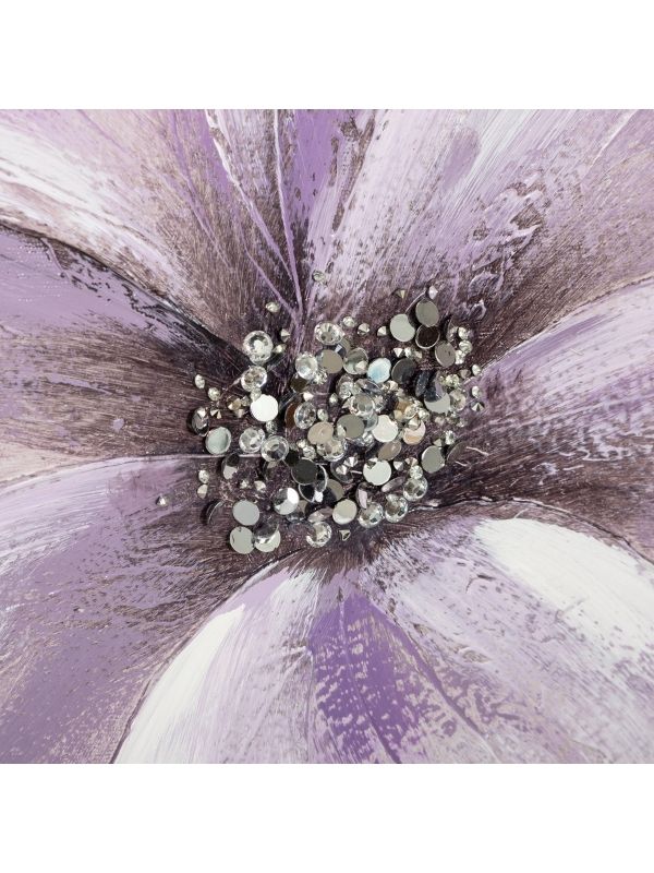 Tela Dipinta Con Fiori In Rilievo 48X48Cm - Assortito