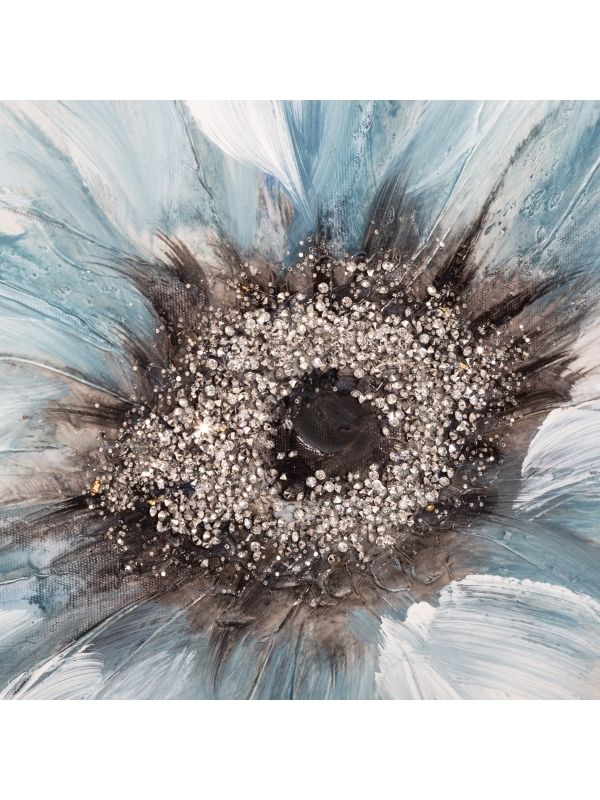 Tela Dipinta Con Fiori In Rilievo 48X48Cm - Assortito