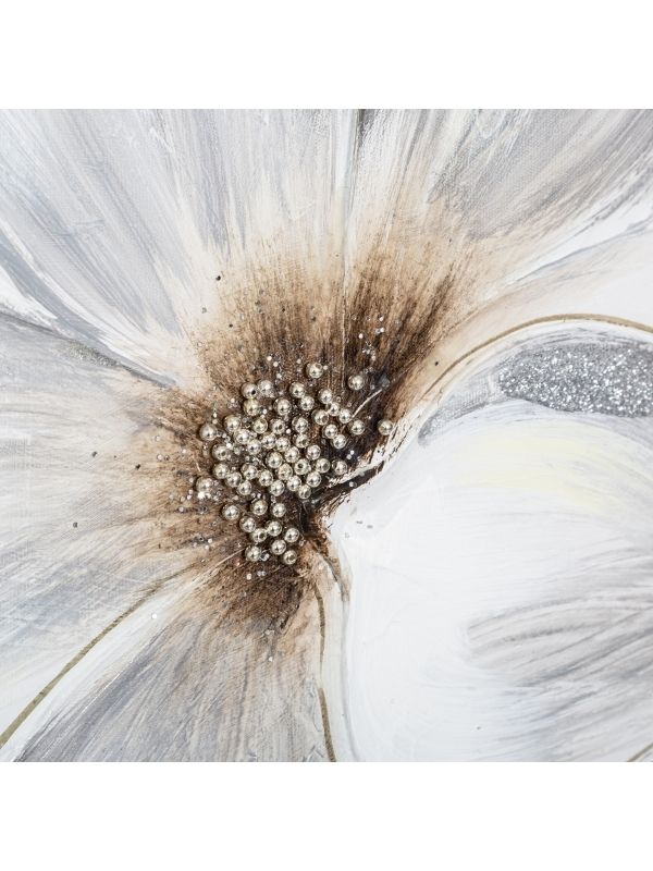 Tela Dipinta Con Fiori In Rilievo 48X48Cm - Assortito