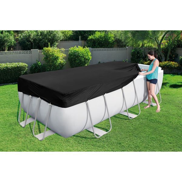 BESTWAY Couverture De Piscine En Pvc Noir 404X201Cm