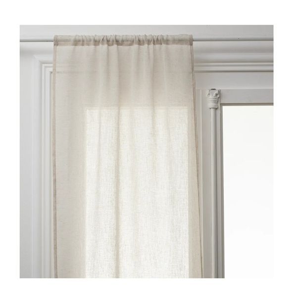 Paire De Rideaux En Tissu Voilage Fred Beige 60X120Cm