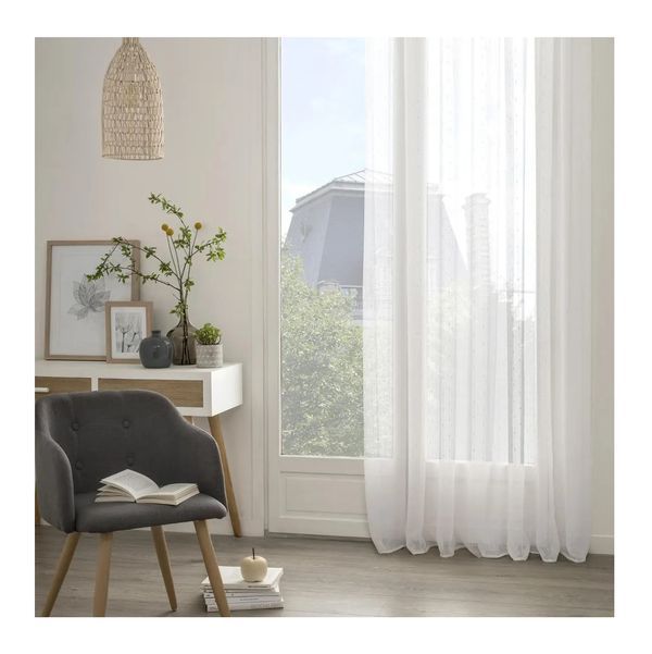 Tenda Ad Anelli In Tessuto Voilage Anissa Bianco 140X240Cm