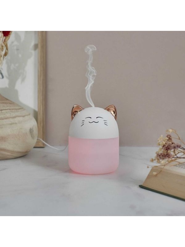 Diffuseur D'Ambiance Kawaii En Forme De Chat Avec Lumières Led Tk 200Ml