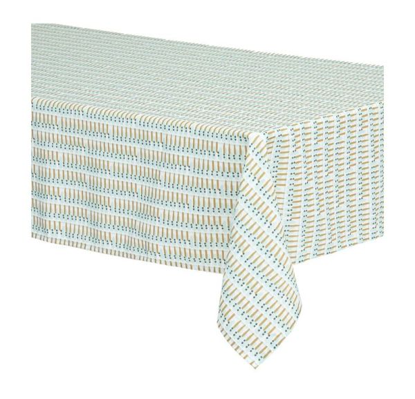 Tovaglia Stampata Antimacchia Color Azzurro 140X240 Cm