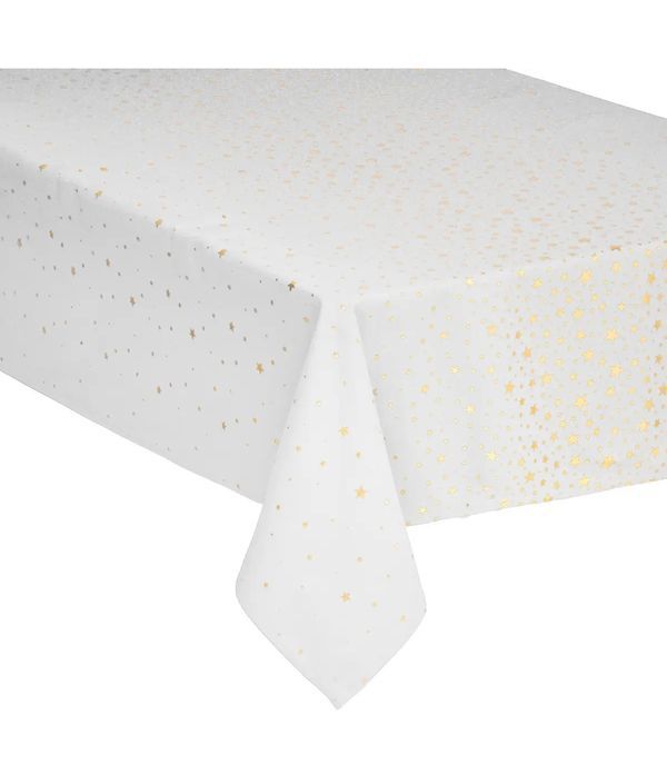 Tovaglia Natalizia In Cotone Con Stelle Oro 140X360Cm - Da Moreno