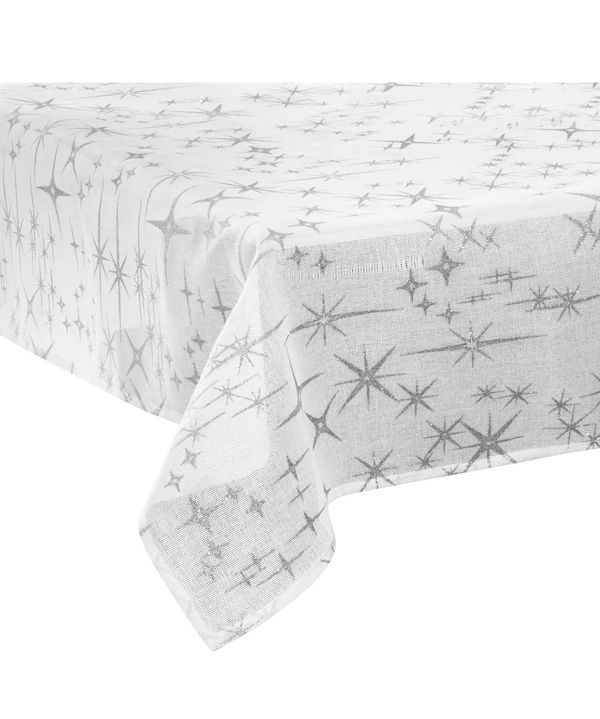 Tovaglia Natalizia Caneva Con Stelle Argento 140X360Cm