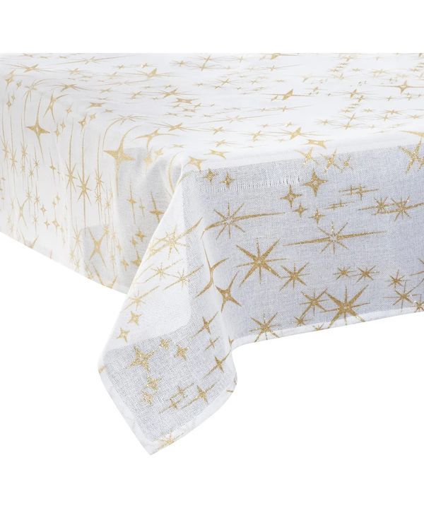 Tovaglia Natalizia Caneva Con Stelle Oro 140X360Cm