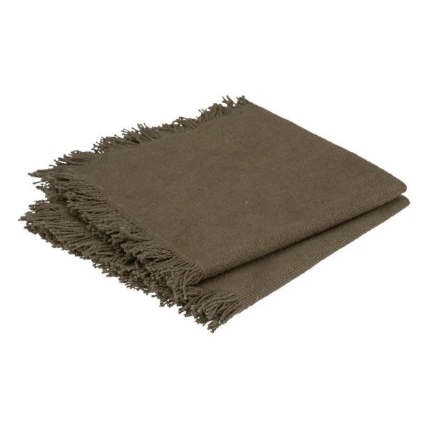 Set De 2 Serviettes MAHA En Coton 40X40Cm - Vert Kaki