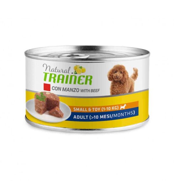 NATURAL TRAINER Sensitive Umido Cani Small Toy In Lattina Con Manzo 150G