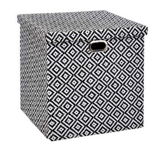 Cesta In Tessuto Mix N Modul Bianco E Nero 31X31Cm