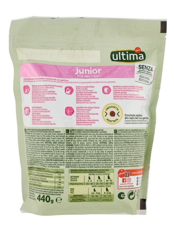 ULTIMA Cat Junior 1-12 Mesi Croccantini Pollo 440G