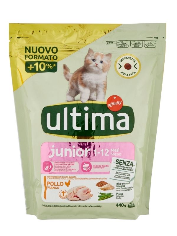 ULTIMA Cat Junior 1-12 Mesi Croccantini Pollo 440G