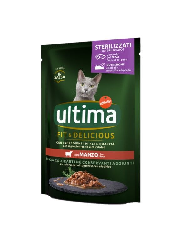 ULTIMA Fit And Delicious Per Gatti Sterilizzati - Manzo 85G