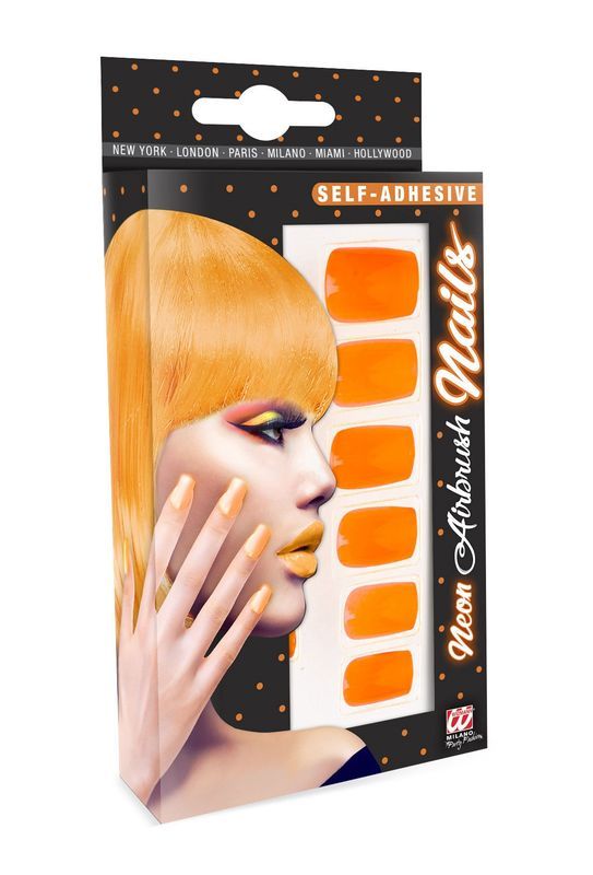 Set Unghie Aerografate Fluo Arancio 