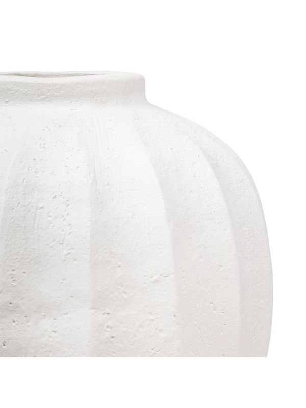 Deko-Vase Amiain Magnesium Weiß Kugel 28Cm