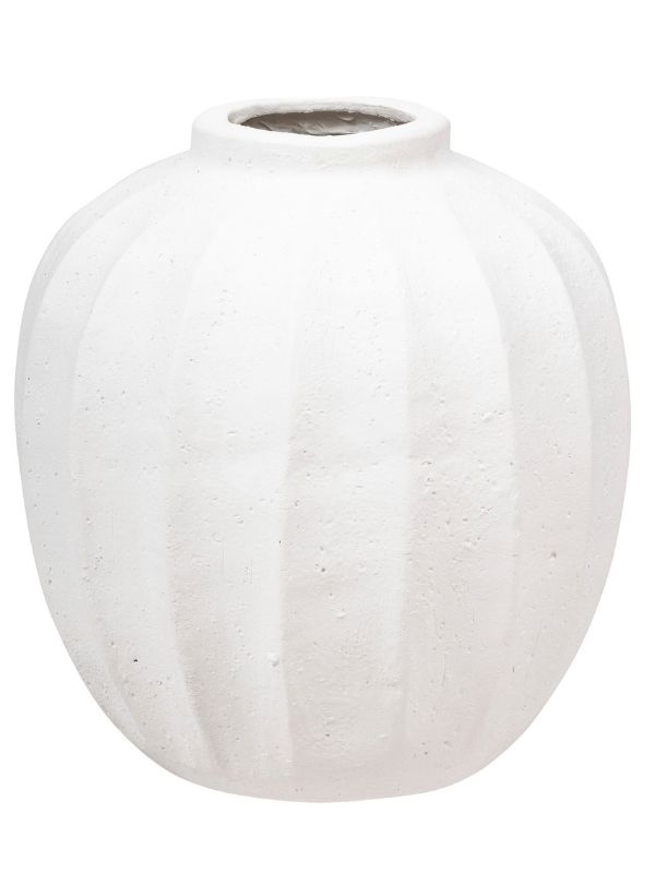 Deko-Vase Amiain Magnesium Weiß Kugel 28Cm