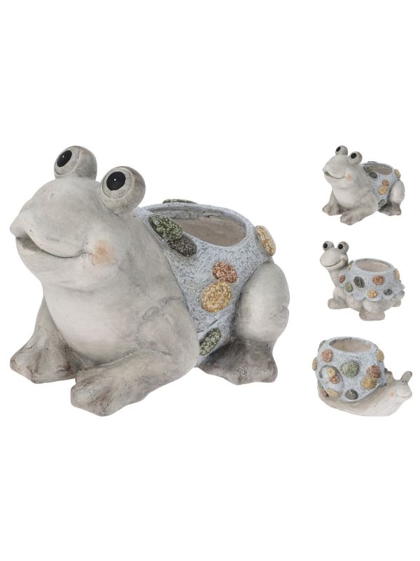 Vaso Animale In Cemento 32x19x16cm - Assortito