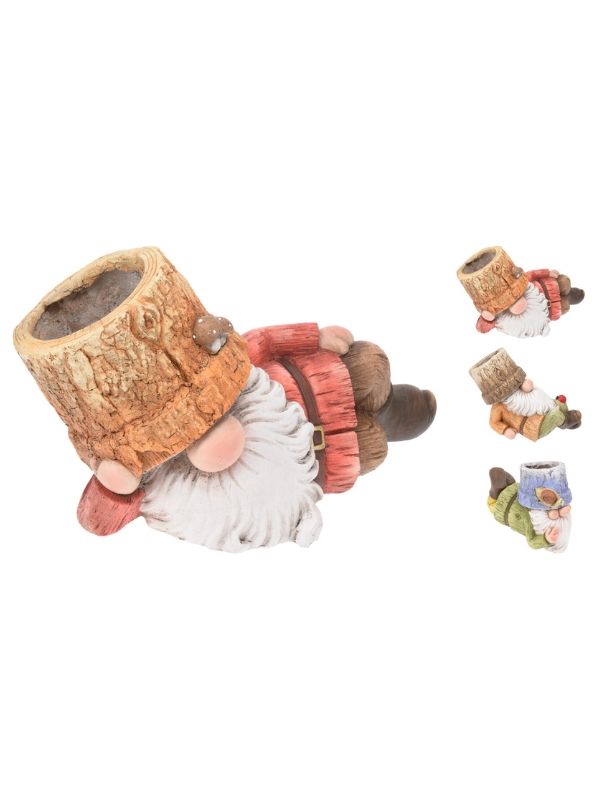 Vaso Gnomo In Ceramica 40x20x27cm - Assortito