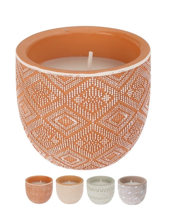 Accessoire De Camping Pot En Terre Cuite Avec Citronnelle 7Cm - Assortis