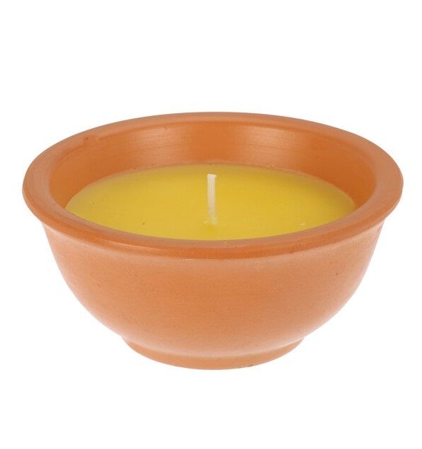 Accessoire De Camping Pot En Terre Cuite Avec Citronnelle 11X5Cm 