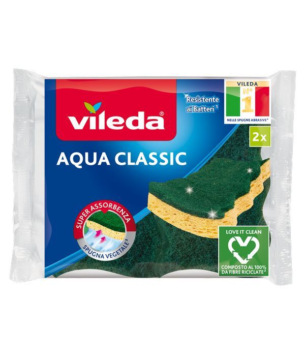 VILEDA Éponge Aqua Classic 2 Pièces