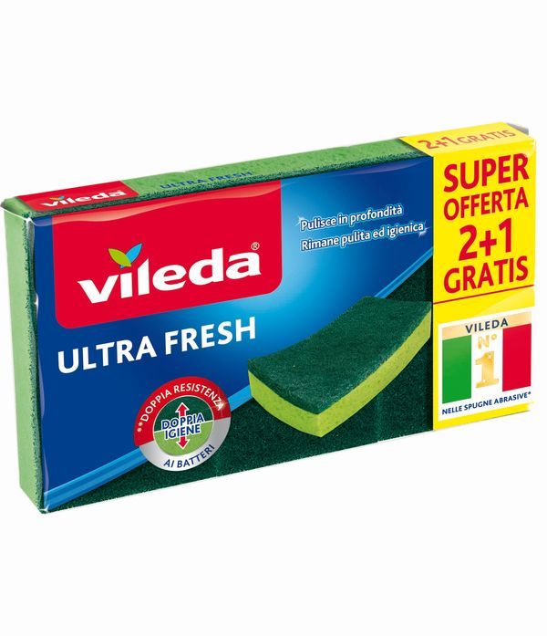 VILEDA Éponge Ultra Fresh 3 Pièces