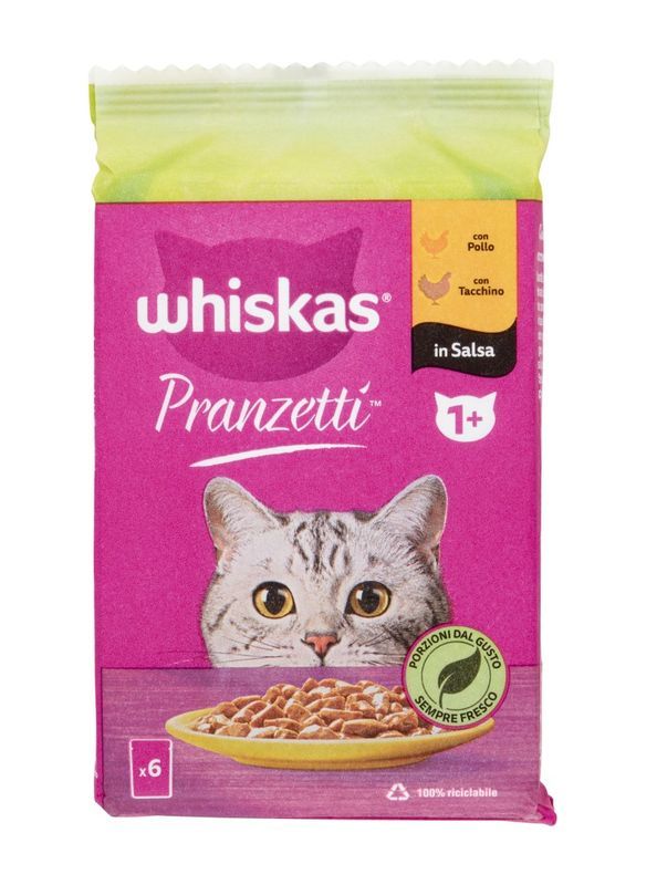WHISKAS Pranzetti Aliments Humides Poulet Et Dinde 6X50G