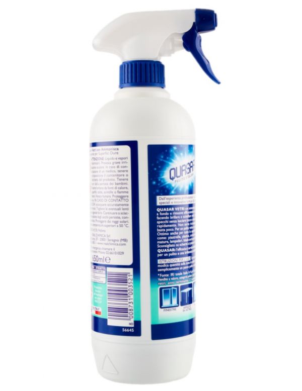 QUASAR Nettoyant Spray Pour Vitres Avec Ammoniaque 650Ml
