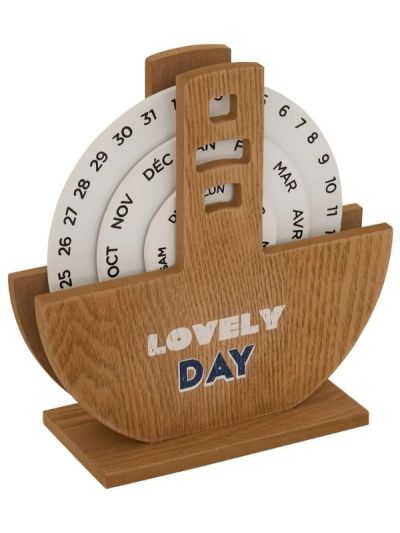 Calendario In Legno Flow Decorazione Per La Casa 20X8Cm