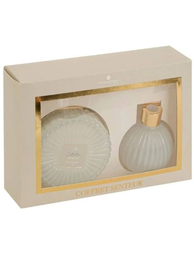 Set Déco Diffusore E Candela Albie The Bianco 